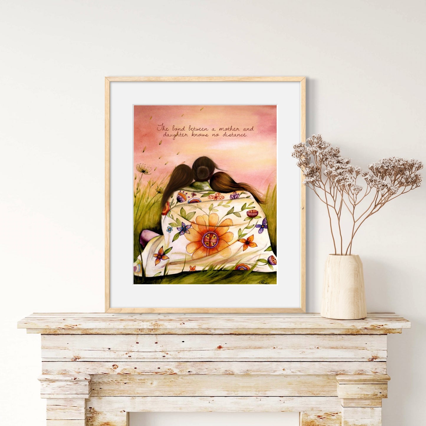 Flower Blanket Print with Custom Quote
