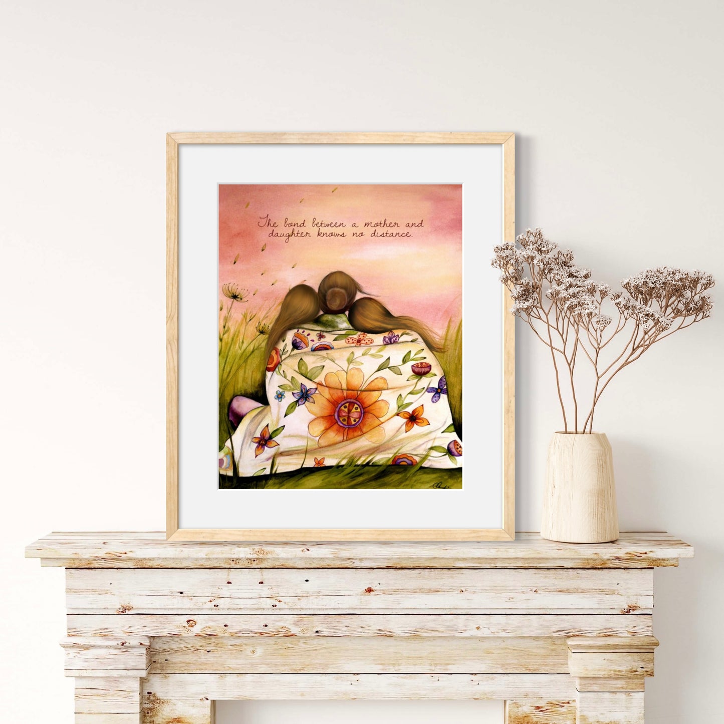 Flower Blanket Print with Custom Quote