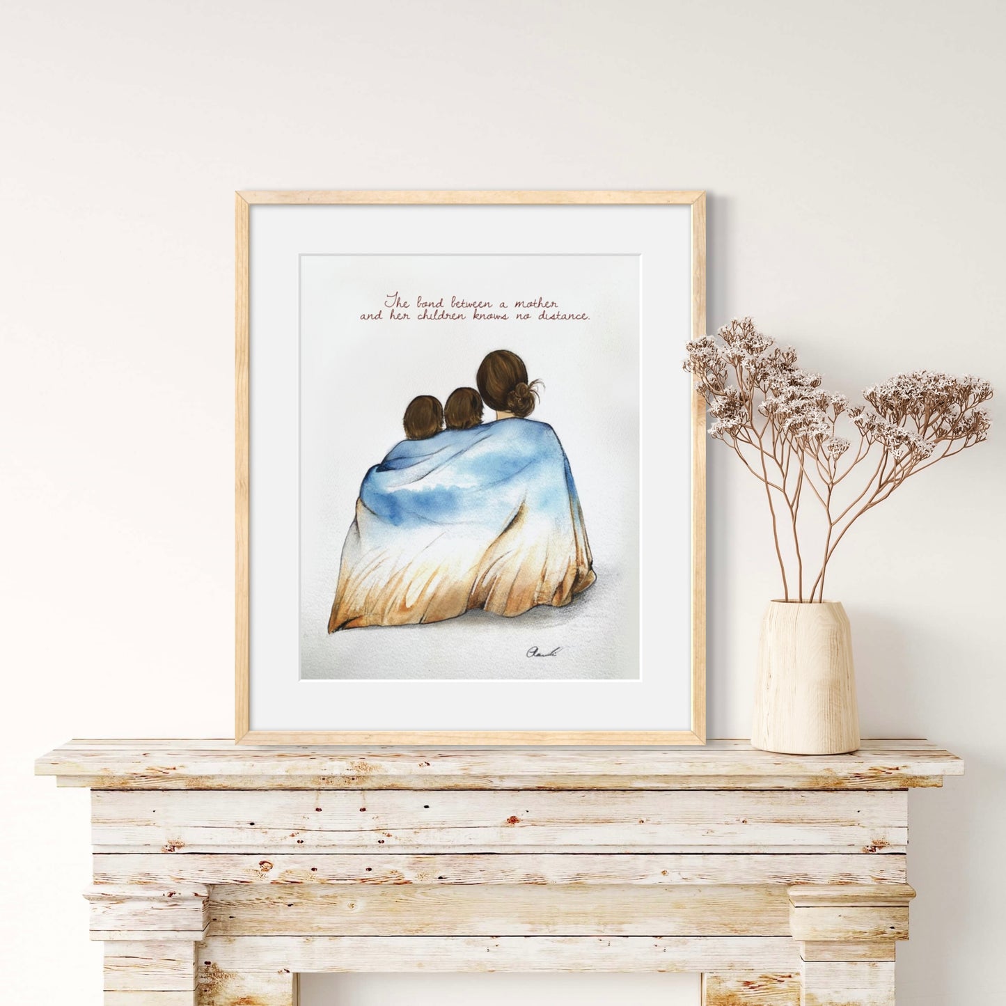 Blue Blanket Print with Custom Quote