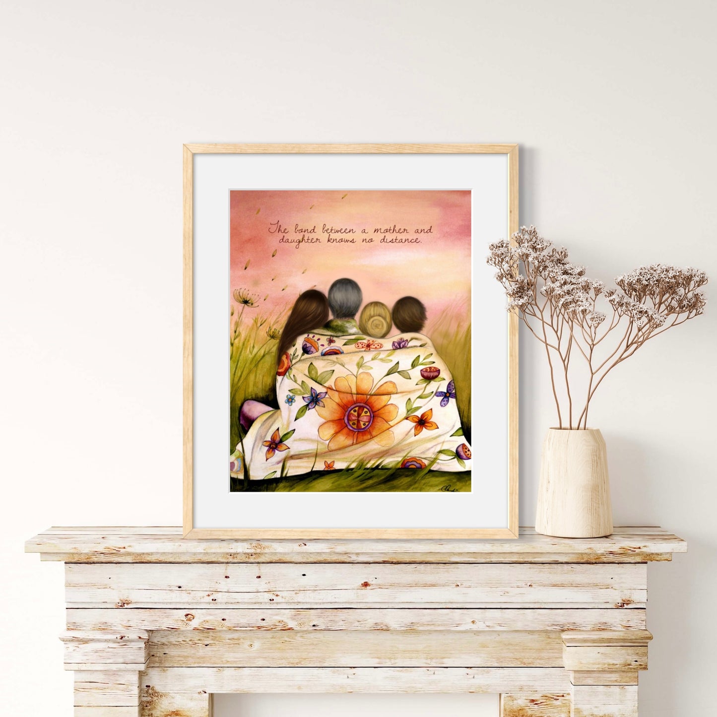 Flower Blanket Print with Custom Quote