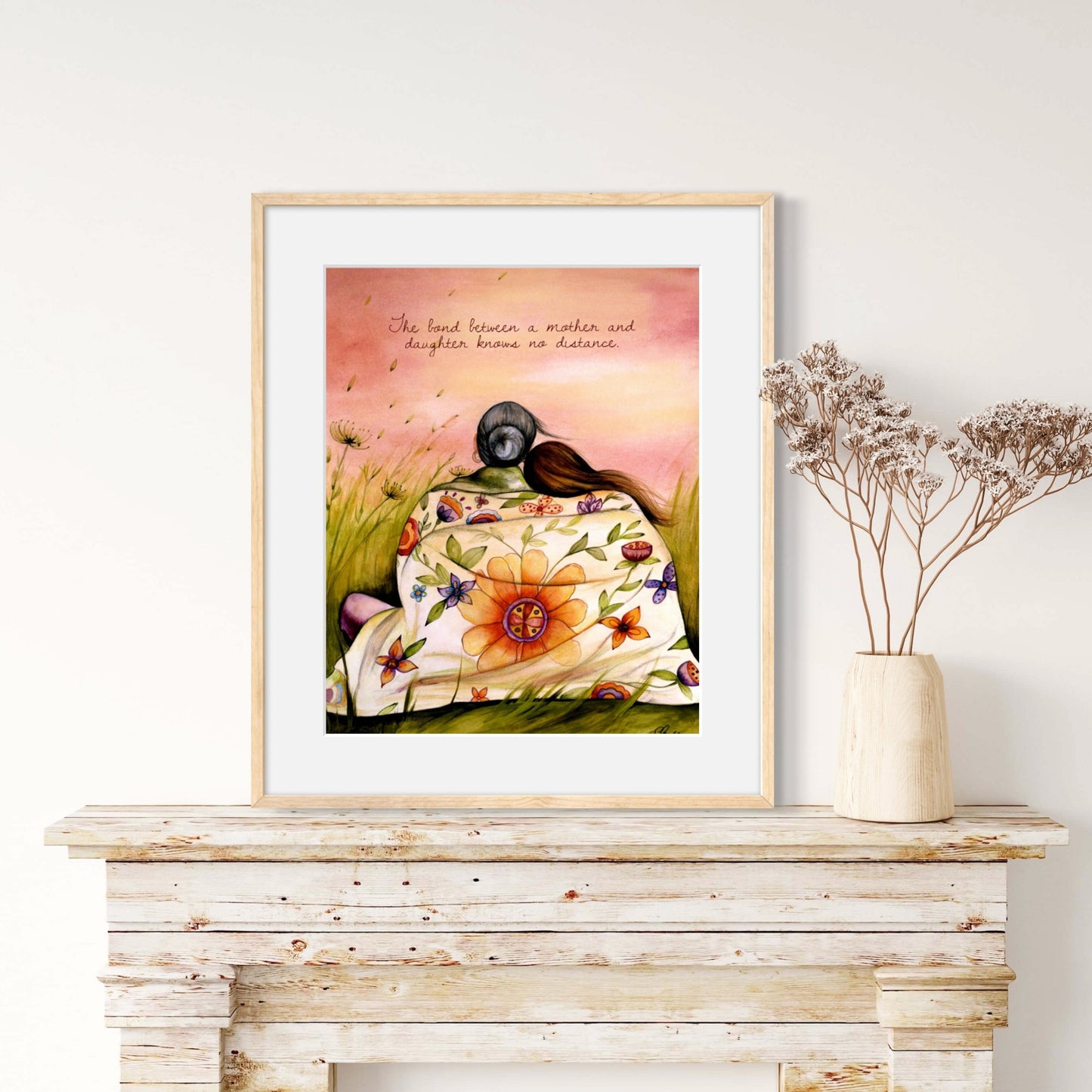 Flower Blanket Print with Custom Quote